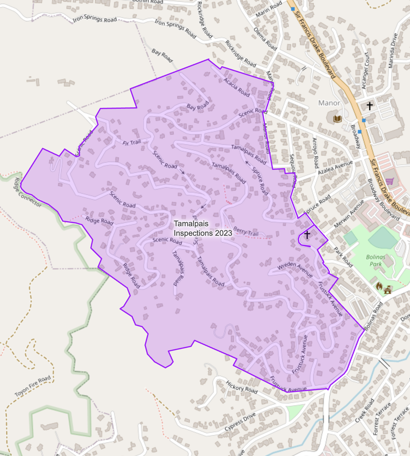 Tamalpais inspection map