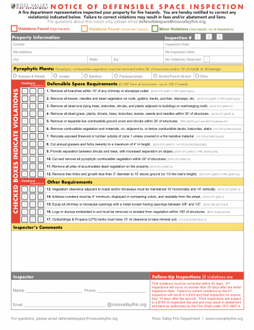 Defensible Space Notice